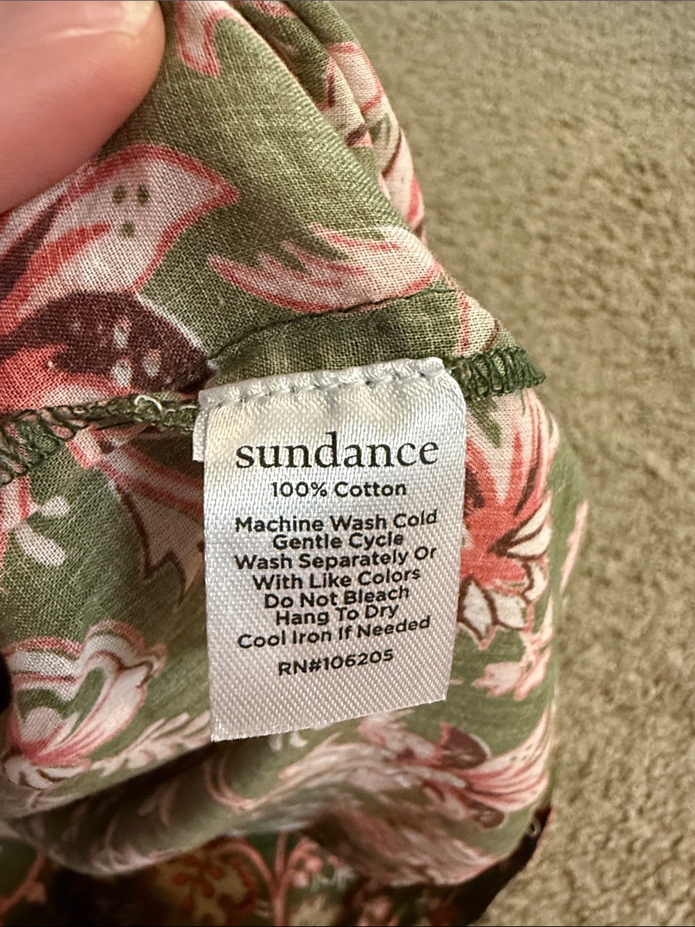 Sundance Women’s Green Floral Smocked Top - Picture 7 of 9